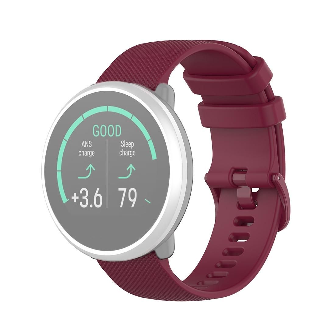 For Polar Ignite 20mm Small Plaid Texture Silicone Wrist Strap Watchband (Wine Red)