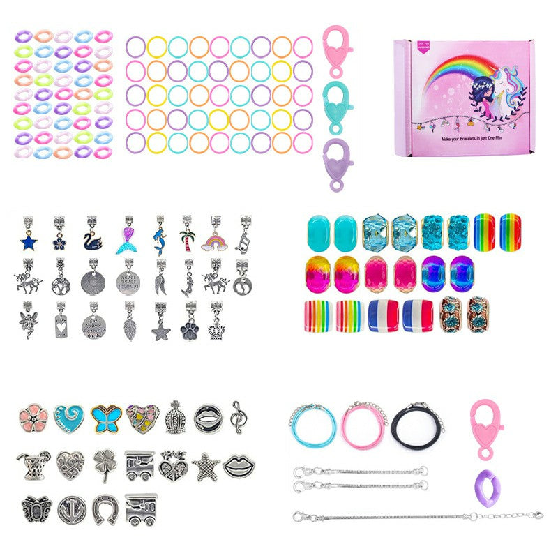 160Pcs Kids Bracelet Making Kit Girls Jewelry Making DIY Beaded Bracelet Charms Set with Gift Box