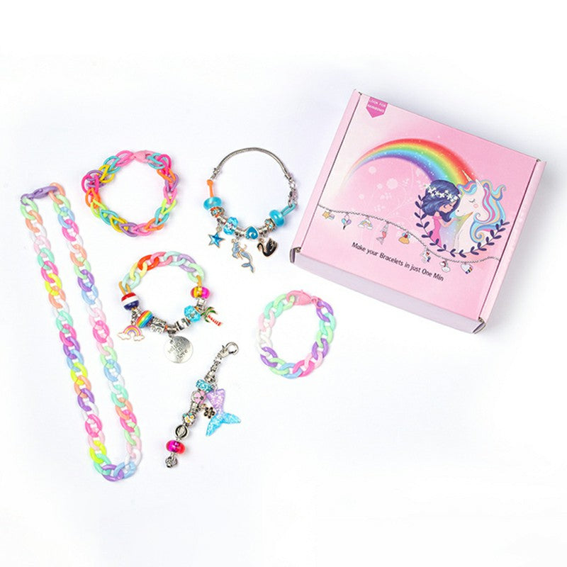 160Pcs Kids Bracelet Making Kit Girls Jewelry Making DIY Beaded Bracelet Charms Set with Gift Box