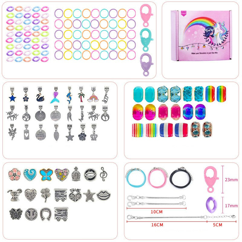 160Pcs Kids Bracelet Making Kit Girls Jewelry Making DIY Beaded Bracelet Charms Set with Gift Box