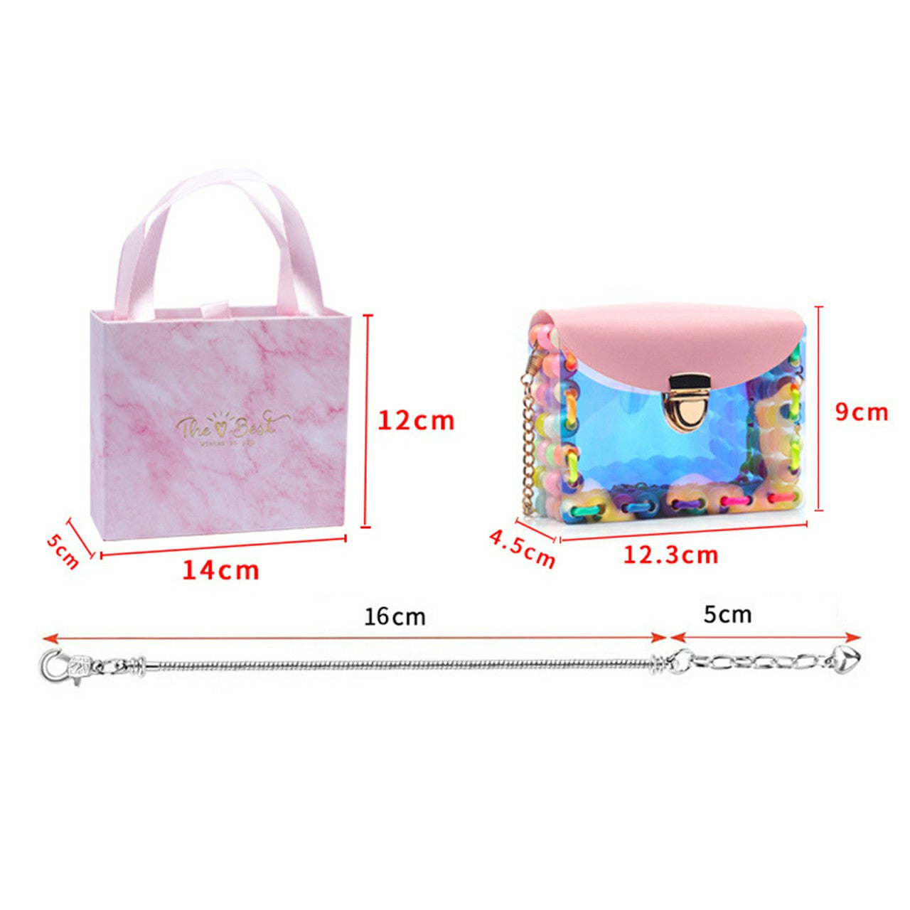 151Pcs Kids Bracelet Bag Making Kit Girls DIY Bracelet Pendants Beads Set with Gift Box - Pink