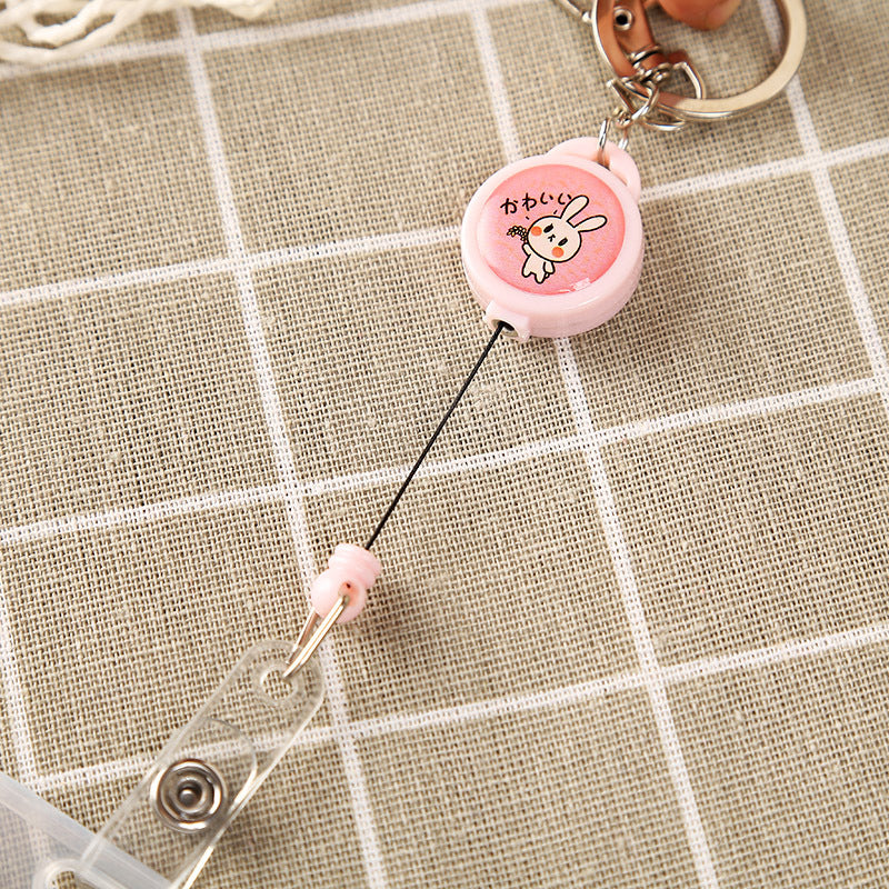 Cute Cartoon Retractable Badge Card Holder Nurse Doctor Exhibition Pull Key ID Name Card Badge Holder