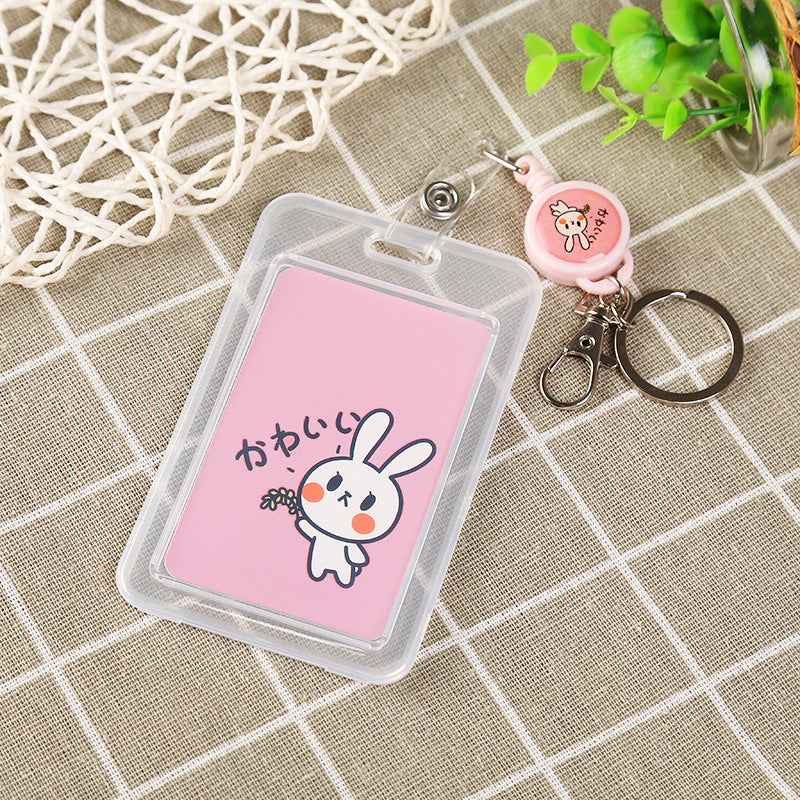 Cute Cartoon Retractable Badge Card Holder Nurse Doctor Exhibition Pull Key ID Name Card Badge Holder