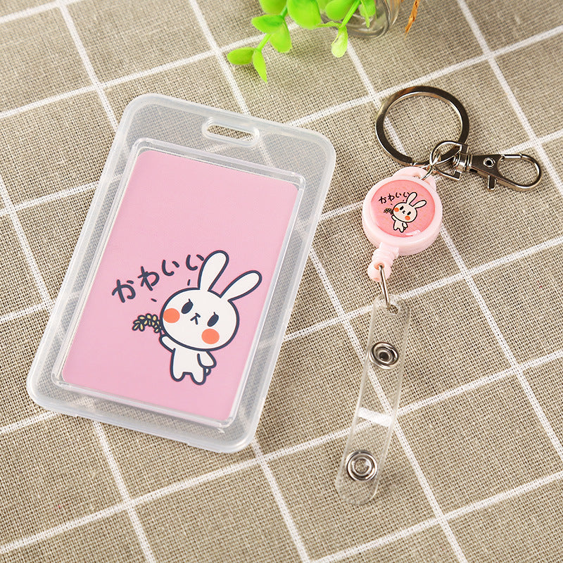 Cute Cartoon Retractable Badge Card Holder Nurse Doctor Exhibition Pull Key ID Name Card Badge Holder