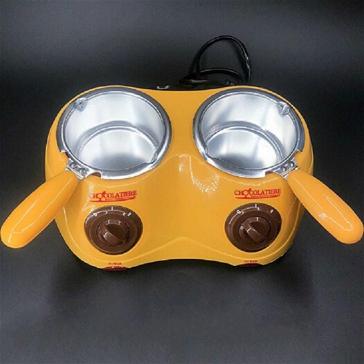 Electric heating double Pot Furnace Chocolate Melting Machine, 220V (Yellow)