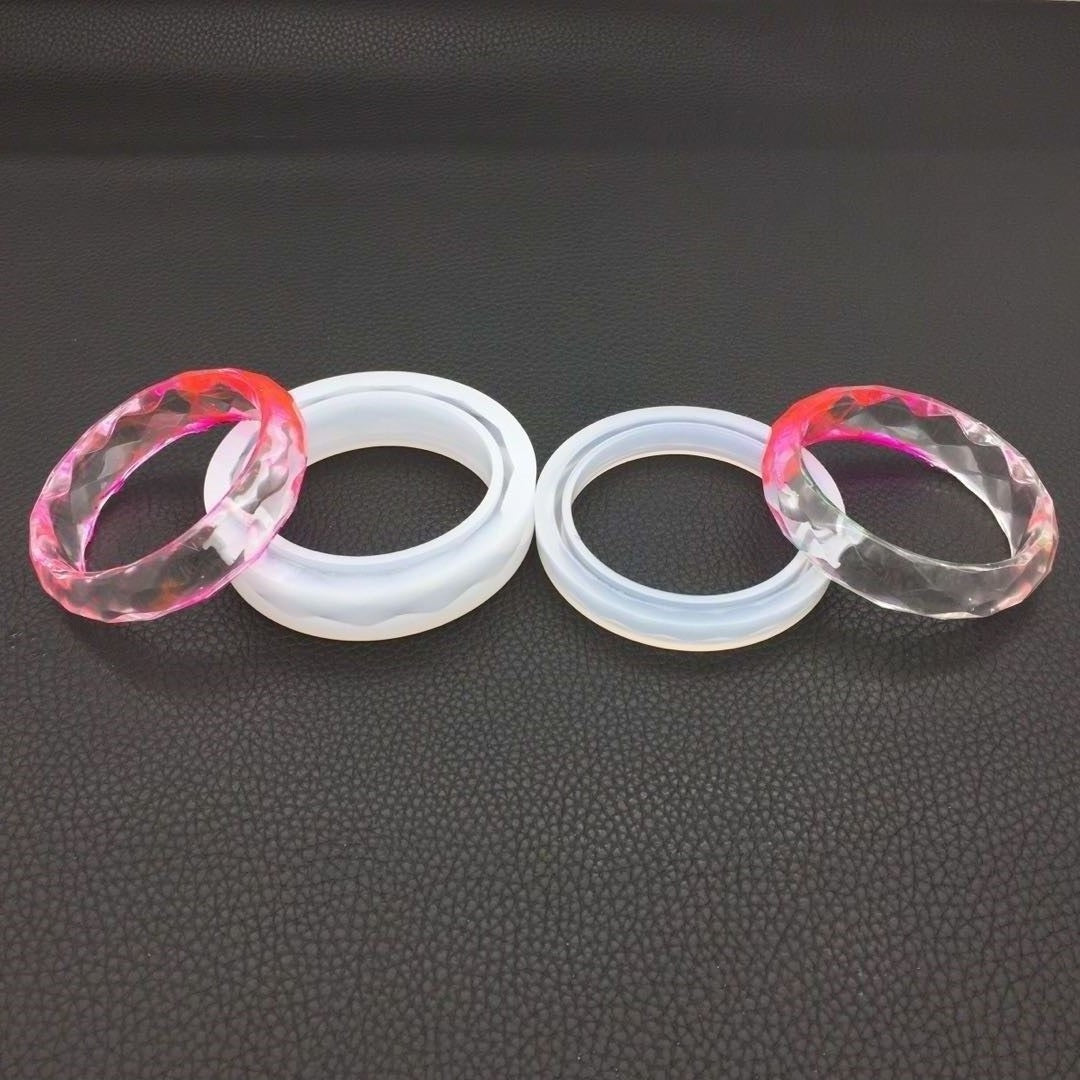 Bangle Bracelet Silicone Mold Round Faceted Resin Casting Mould 3pcs Narrow