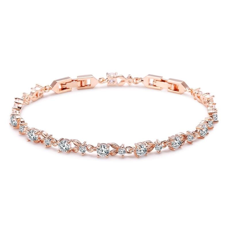 Women Shining Cubic Zircon Crystal Jewelry Bracelet (Silver)