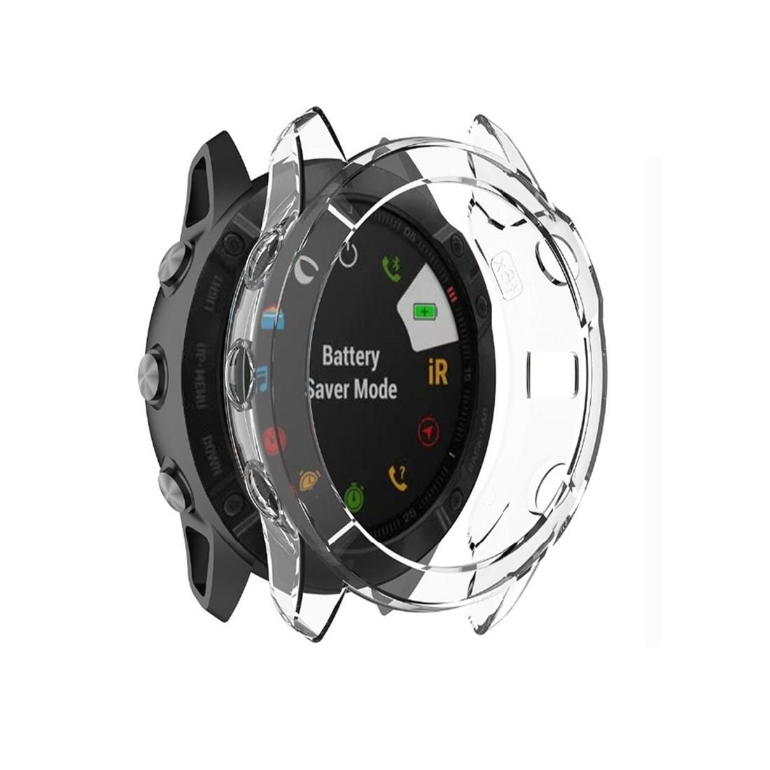 For Garmin Fenix 6X TPU Half Coverage Smart Watch Protevtice Case (White)