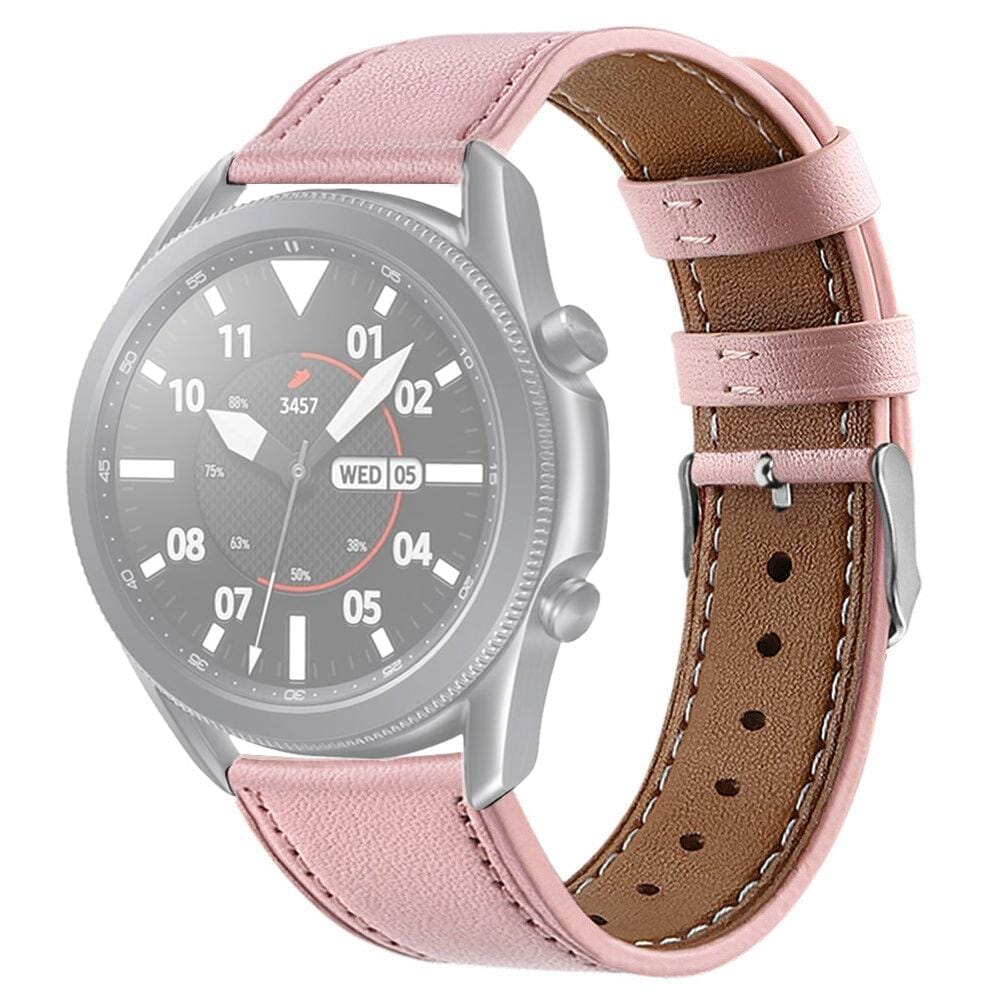 For Galaxy Watch 3 41mm Leather Replacement Strap Watchband (Pink)