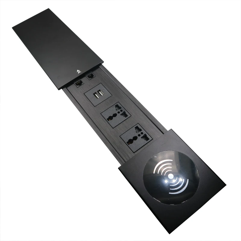 Desktop Sliding Socket 2 Universal plug with USB A&A charging with Telephone/ Network, with 1.8m power cable