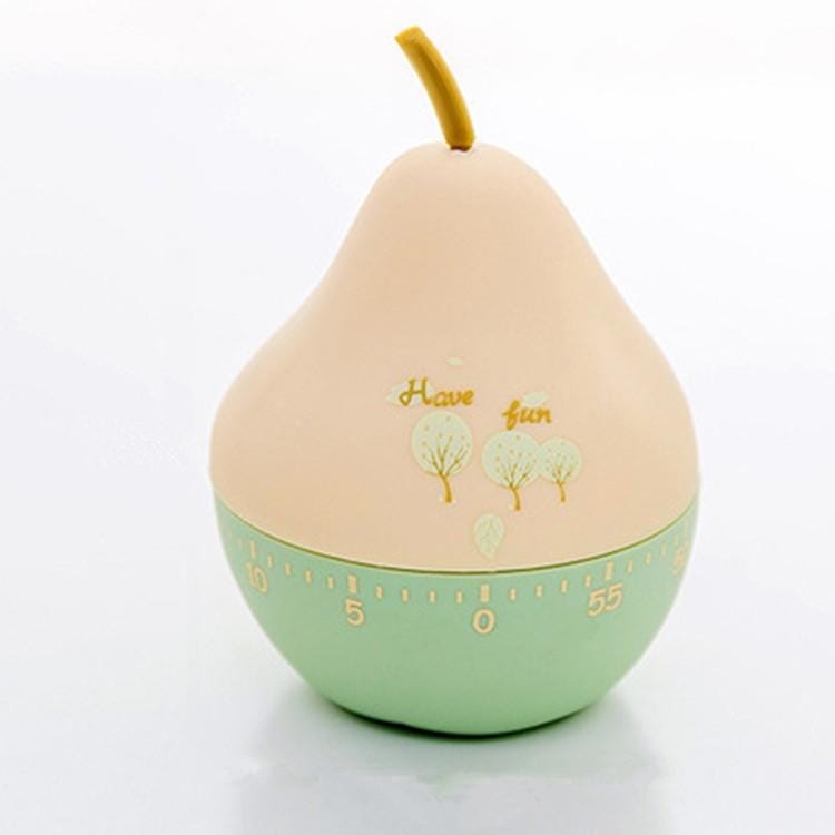 Creative Cartoon Fruit Shape Multi-Function Rotary Timer Learning Work Efficiency Time Manager (Pear)