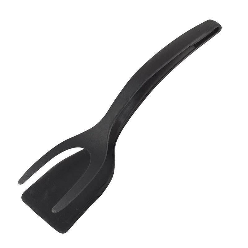 2 PCS 2 in 1 Silicone Omelette Toast Spatula Spoon (Black)