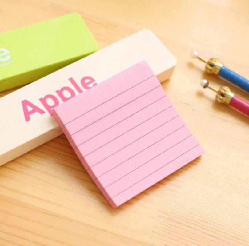 5 PCS Simple Kraft Paper Horizontal Line Small Note Book Square Message Note N Times Post It (Pink)