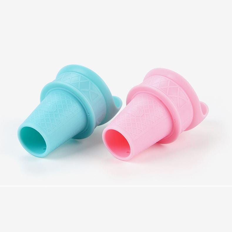 6 Sets 2 in 1 Ice Cream Tray Creative Homemade Ice Cream Cup Tray Set (Pink+Blue)