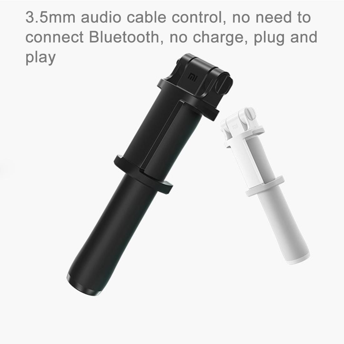 Original Xiaomi Wire Controlled Monopod Folding Extendable Handheld Pocket Holder Selfie Stick with 3.5mm Audio Cable , For iPhone, Galaxy, Huawei, Xiaomi, LG, HTC and Other Smart Phones, Max Extension Length: 70.0cm (Black)