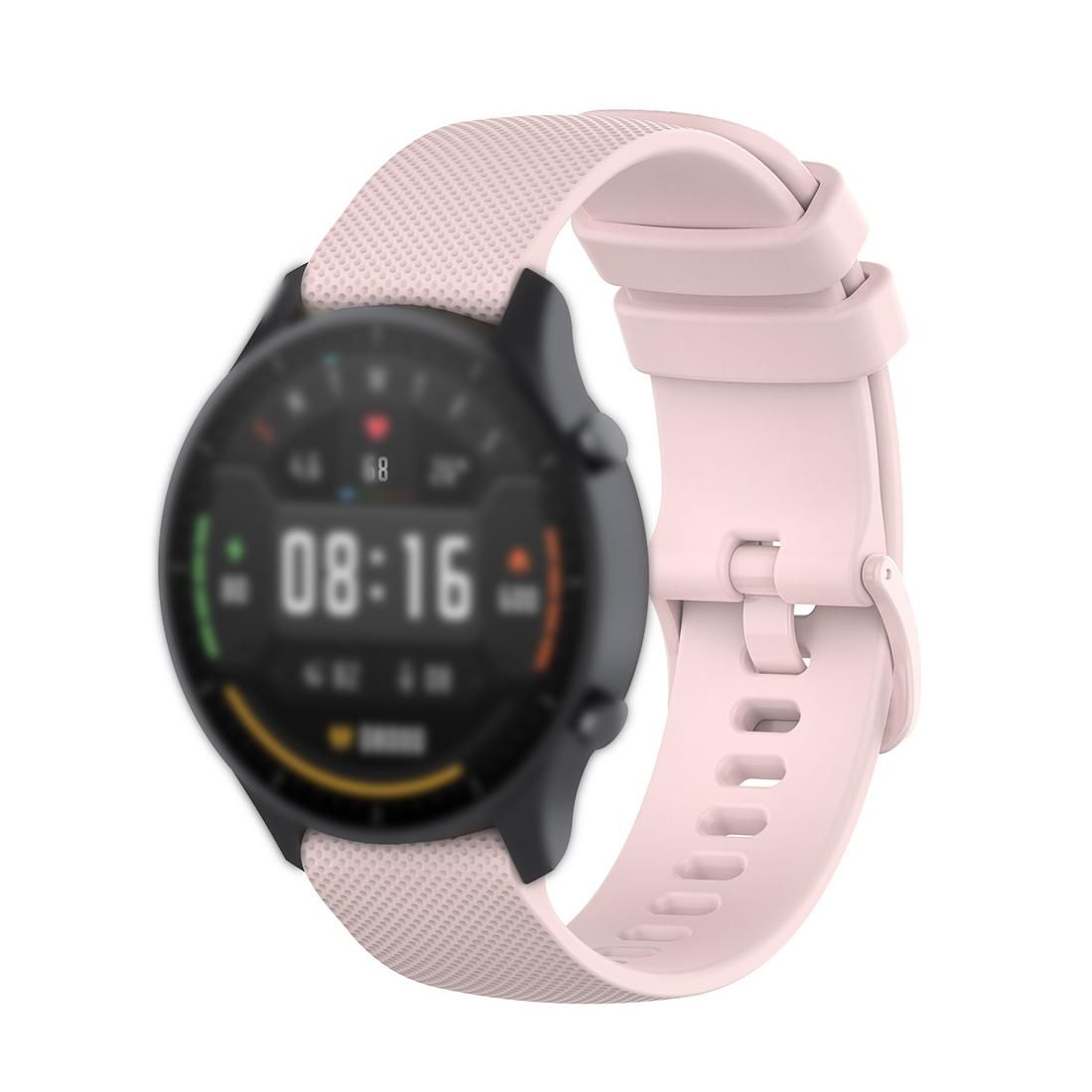 For Xiaomi Watch Color 22mm Small Plaid Texture Silicone Wrist Strap Watchband (Rose Pink)