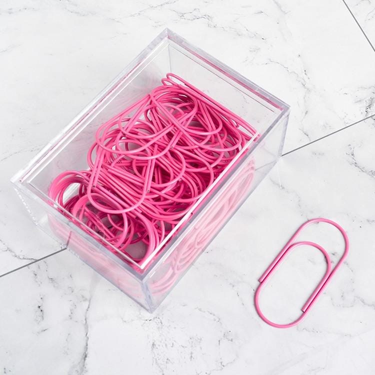 50mm Paper Clip Metal Line Pin Bookmark Shool Stationary Office Clip (Pink)
