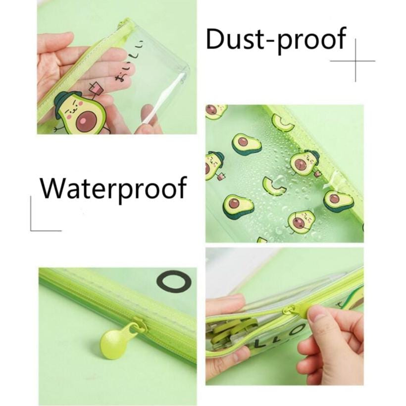 Creative Avocado Transparent Simple Portable Large Capacity Storage Bag Pencil Case Small Avocado