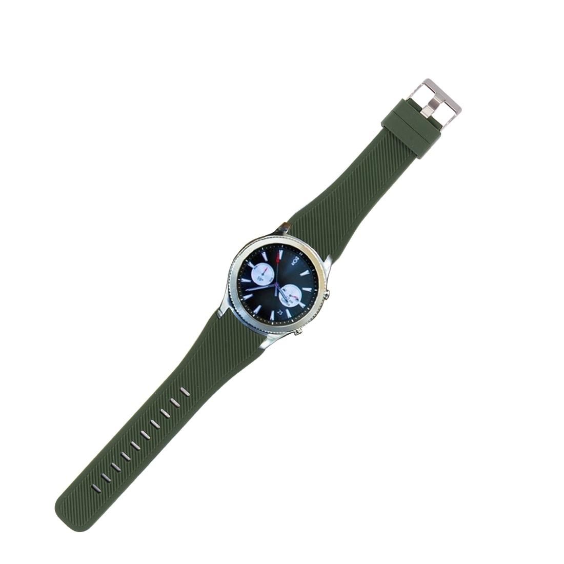 For Samsung Gear S3 Classic Smart Watch Silicone Watchband, Length: about 22.4cm (Army Green)