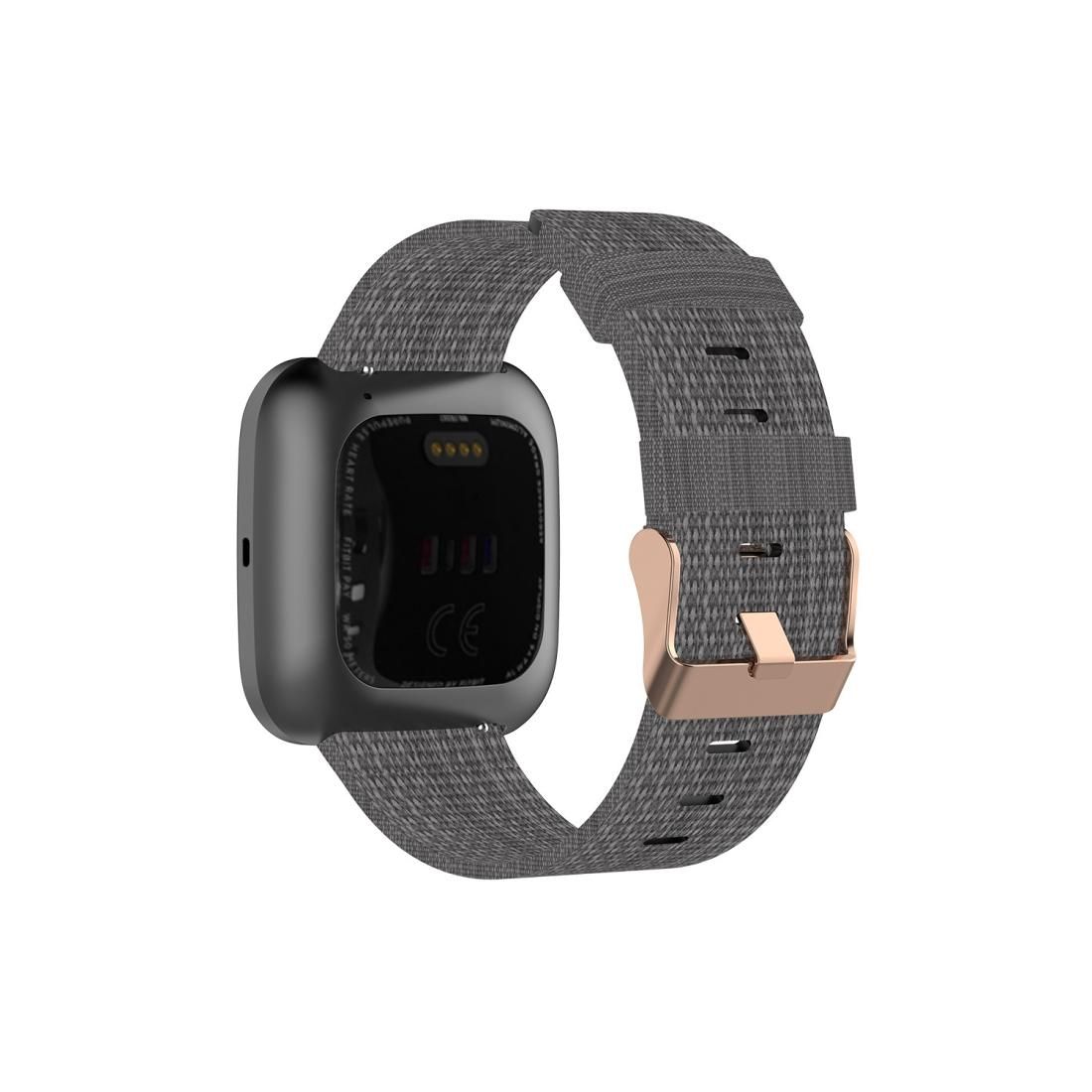 For FITBIT Versa Canvas Watch Strap (Dark Gray)