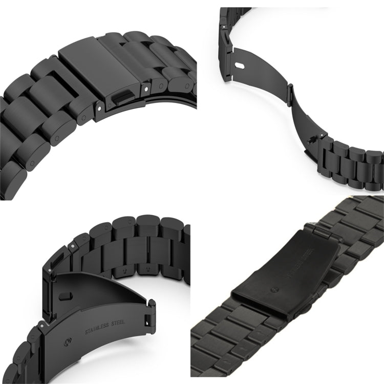 For Apple Watch Series 8&7 41mm / SE 2&6&SE&5&4 40mm / 3&2&1 38mm Fold Buckle 3 Beads Stainless Steel Watch Band