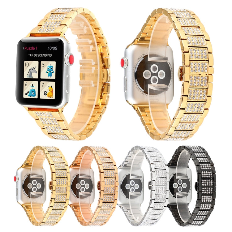 Three beads with Diamond Watch Band for Apple Watch Series 5 & 4 & 3 & 2 & 1 42mm & 44mm