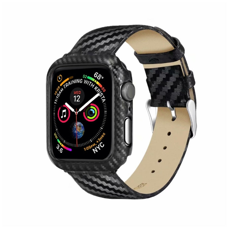 Genuine Leather Carbon Fiber Strap + Frame for Apple Watch Series 4 40mm