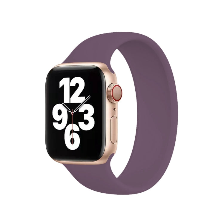 For Apple Watch Series 8&7 41mm / SE 2&6&SE&5&4 40mm / 3&2&1 38mm Solid Color Elastic Silicone Watch Band, Size:S 130mm