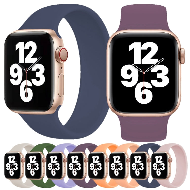 For Apple Watch Series 8&7 41mm / SE 2&6&SE&5&4 40mm / 3&2&1 38mm Solid Color Elastic Silicone Watch Band, Size:S 130mm