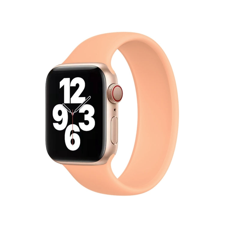 For Apple Watch Series 8&7 41mm / SE 2&6&SE&5&4 40mm / 3&2&1 38mm Solid Color Elastic Silicone Watch Band, Size:M 143mm