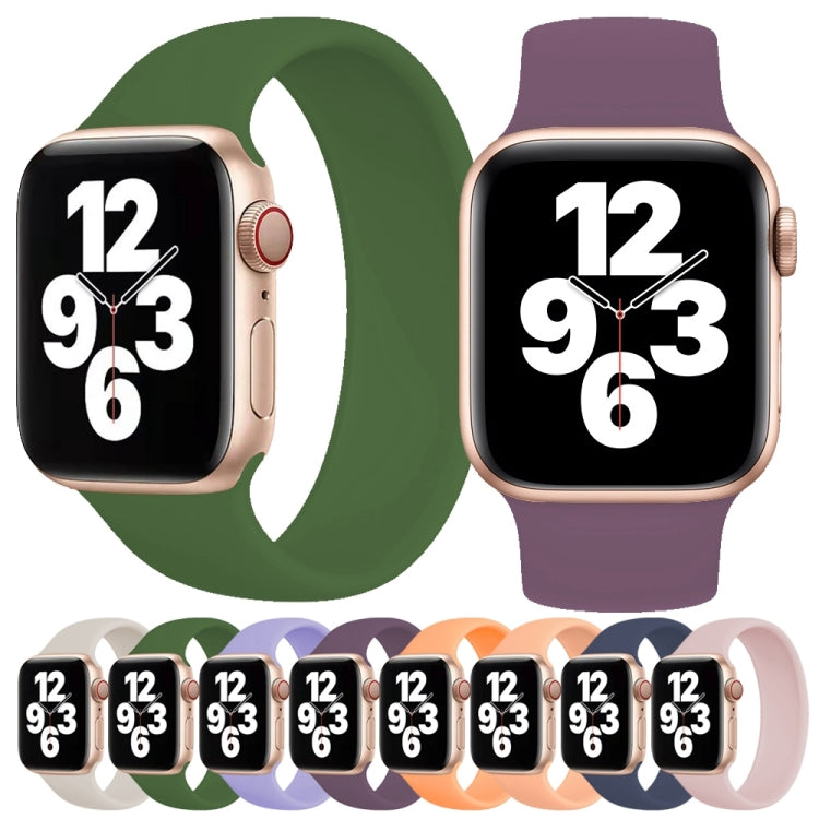 For Apple Watch Series 8&7 41mm / SE 2&6&SE&5&4 40mm / 3&2&1 38mm Solid Color Elastic Silicone Watch Band, Size:M 143mm