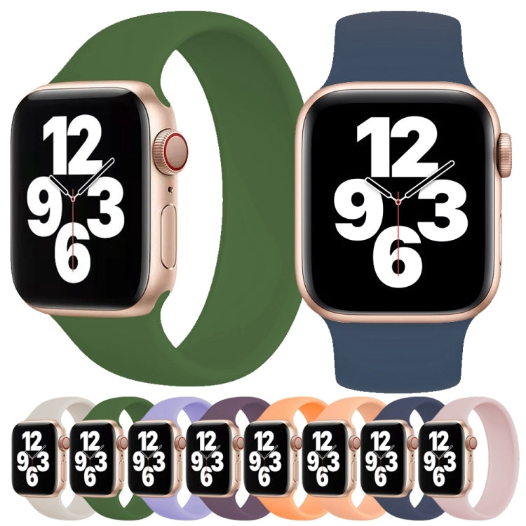 For Apple Watch Series 8&7 41mm / SE 2&6&SE&5&4 40mm / 3&2&1 38mm Solid Color Elastic Silicone Watch Band, Size:L 156mm