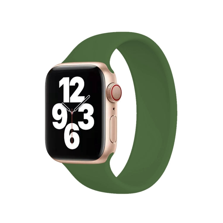 For Apple Watch Ultra 49mm / Series 8&7 45mm / SE 2&6&SE&5&4 44mm / 3&2&1 42mm Solid Color Elastic Silicone Watch Band, Size:S 130mm