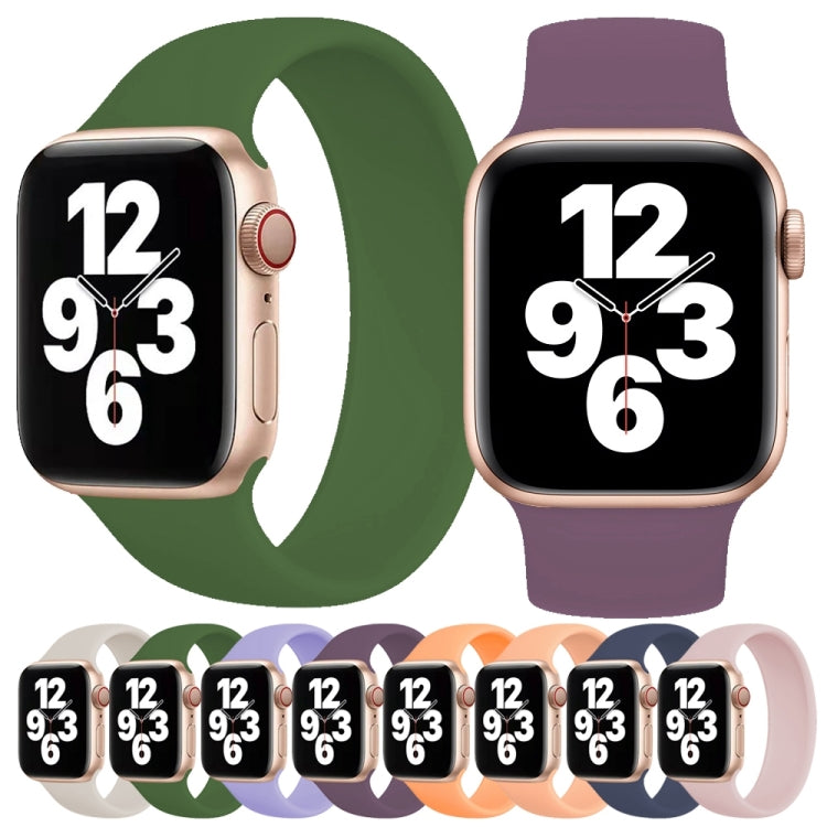 For Apple Watch Ultra 49mm / Series 8&7 45mm / SE 2&6&SE&5&4 44mm / 3&2&1 42mm Solid Color Elastic Silicone Watch Band, Size:S 130mm