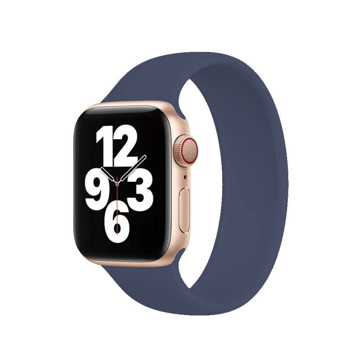 For Apple Watch Ultra 49mm / Series 8&7 45mm / SE 2&6&SE&5&4 44mm / 3&2&1 42mm Solid Color Elastic Silicone Watch Band, Size:M 143mm