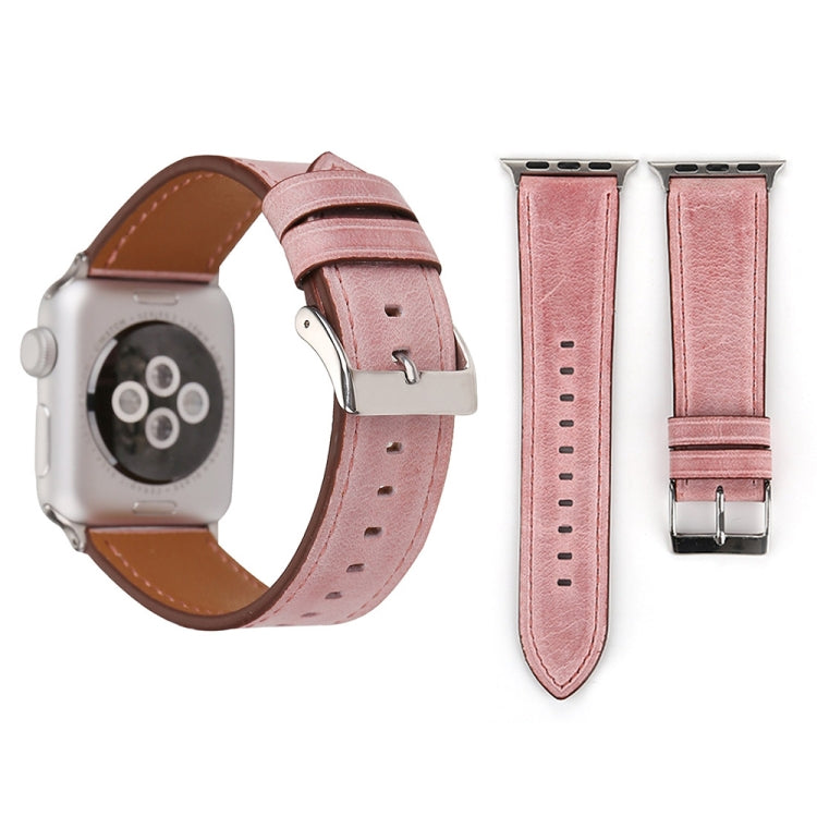 For Apple Watch Ultra 49mm / Series 8&7 45mm / SE 2&6&SE&5&4 44mm / 3&2&1 42mm Fresh Style Genuine Leather Watch Band