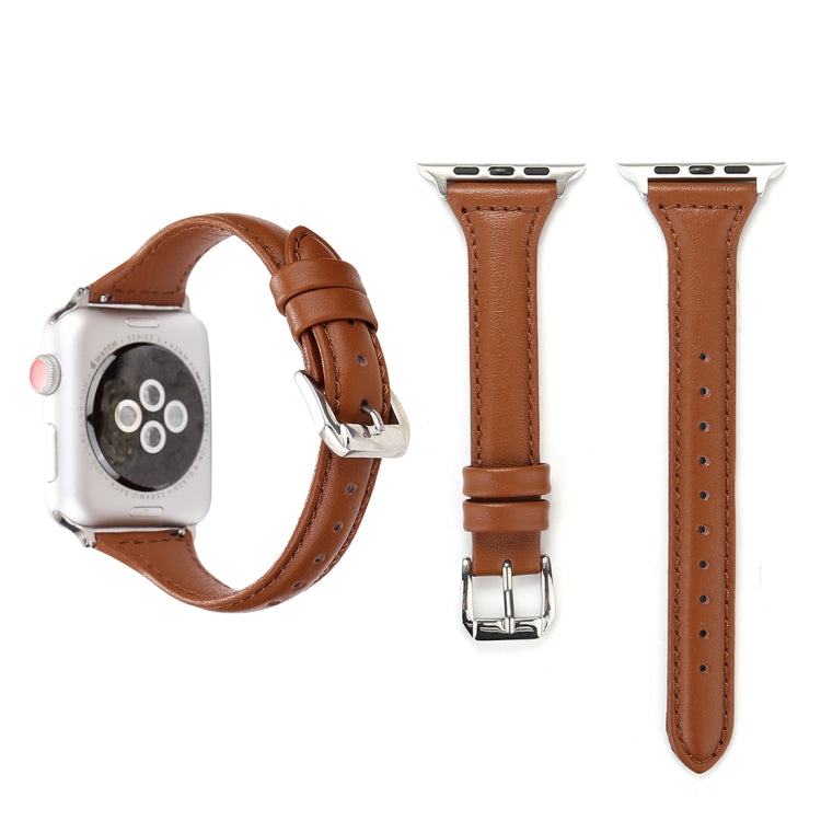 Simple Fashion Genuine Leather T Type Watch Band for Apple Watch Series 3 & 2 & 1 38mm