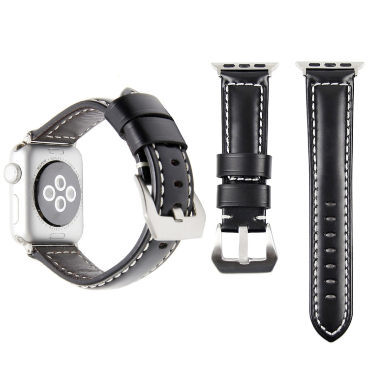 Leather Wrist Watch Band with Stainless Steel Buckle for Apple Watch Series 3 & 2 & 1 38mm