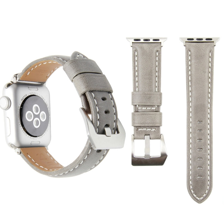 Leather Wrist Watch Band with Stainless Steel Buckle for Apple Watch Series 3 & 2 & 1 38mm