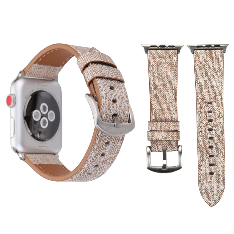 For Apple Watch Series 8&7 41mm / SE 2&6&SE&5&4 40mm / 3&2&1 38mm Simple Fashion Genuine Leather Cowboy Pattern Watch Band