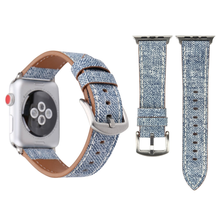 For Apple Watch Series 8&7 41mm / SE 2&6&SE&5&4 40mm / 3&2&1 38mm Simple Fashion Genuine Leather Cowboy Pattern Watch Band