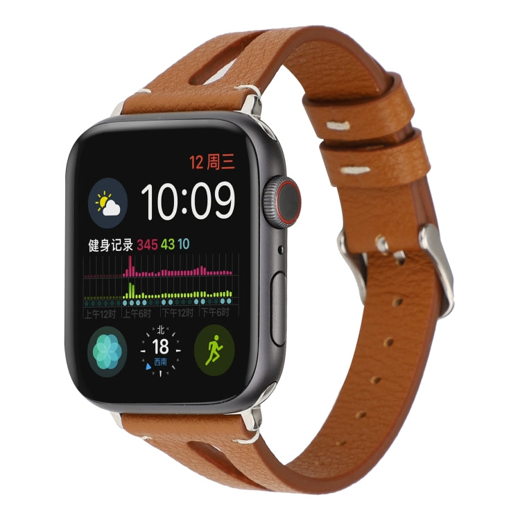 Simple V-shaped Leather Watch Band for Apple Watch Ultra 49mm / Series 8&7 45mm / SE 2&6&SE&5&4 44mm / 3&2&1 42mm
