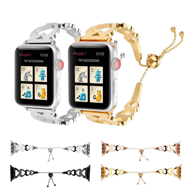 Love Heart Shaped Bracelet Stainless Steel Watch Band for Apple Watch Series 3 & 2 & 1 42mm