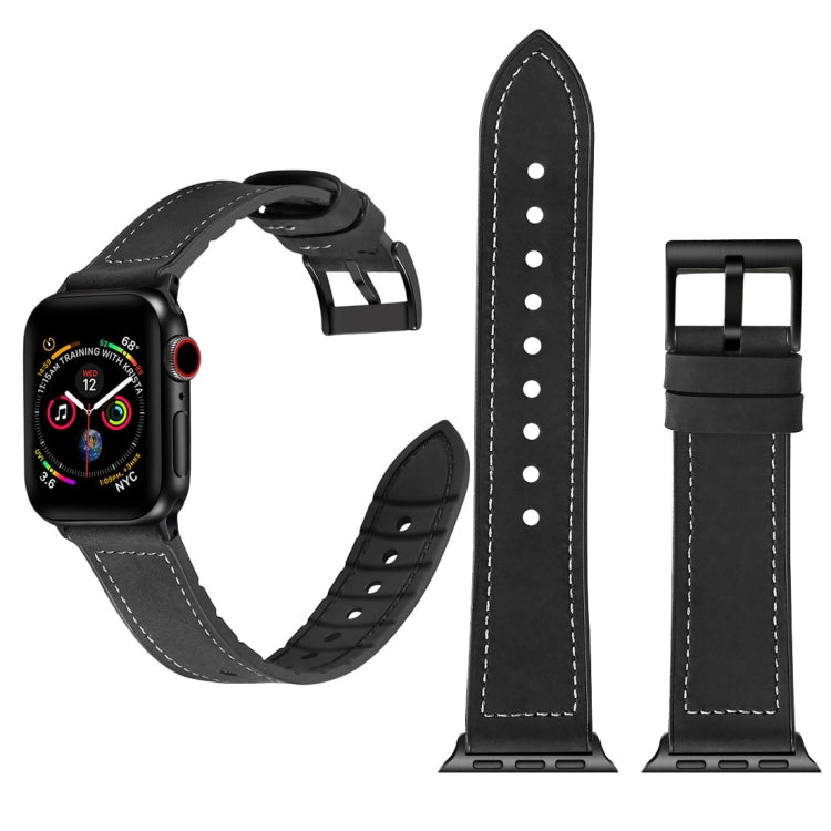 Solid Color TPU + Stainless Steel Watch Band for Apple Watch Series 7 45mm / 6 & SE & 5 & 4 44mm / 3 & 2 & 1 42mm