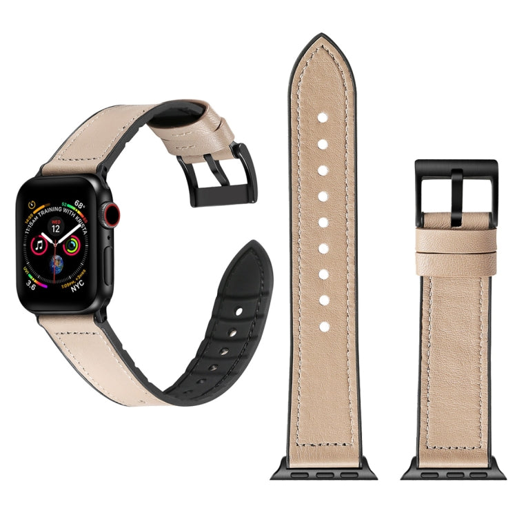 Solid Color TPU + Stainless Steel Watch Band for Apple Watch Series 7 45mm / 6 & SE & 5 & 4 44mm / 3 & 2 & 1 42mm