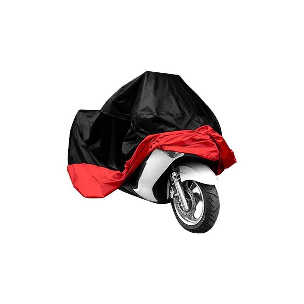 Motorcycle Cover Silver Coated Inside Waterproof Dustproof Cover For Large Bikes Cruisers Scooters - Black + Red / XL