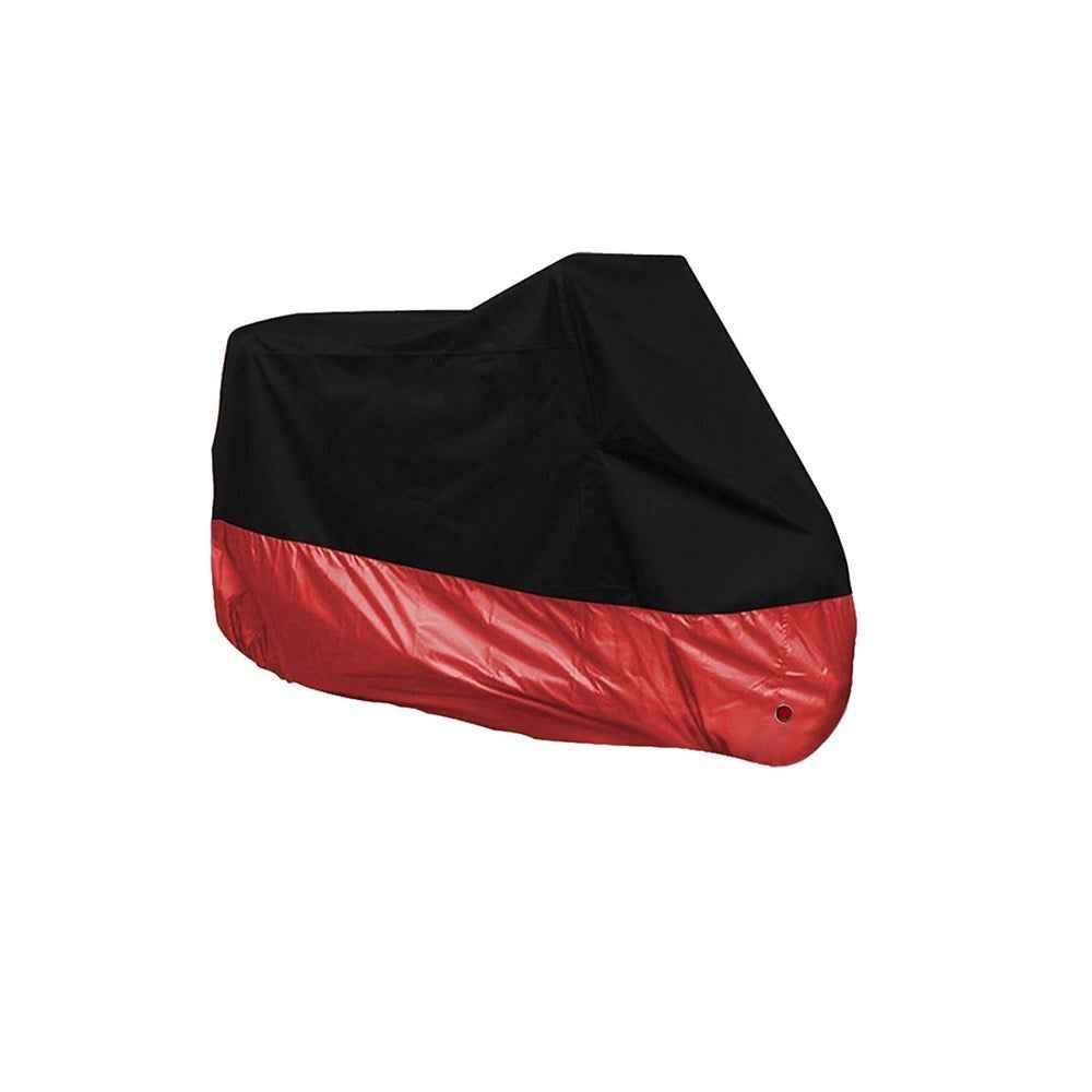 Motorcycle Cover Silver Coated Inside Waterproof Dustproof Cover For Large Bikes Cruisers Scooters - Black + Red / XL