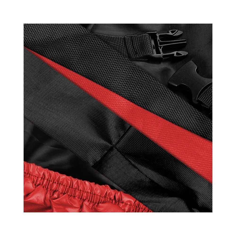 Motorcycle Cover Silver Coated Inside Waterproof Dustproof Cover For Large Bikes Cruisers Scooters - Black + Red / XL