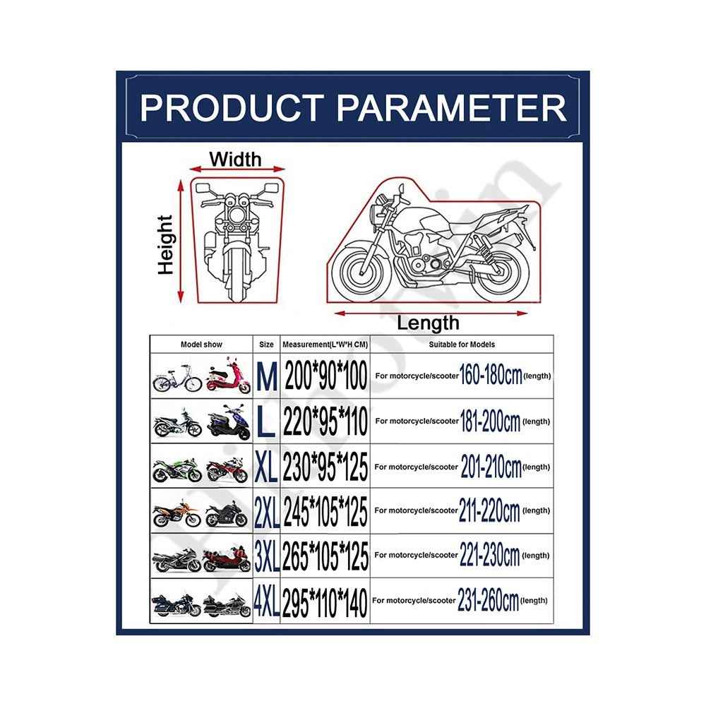 Motorcycle Cover Silver Coated Inside Waterproof Dustproof Cover For Large Bikes Cruisers Scooters - Black + Red / XL