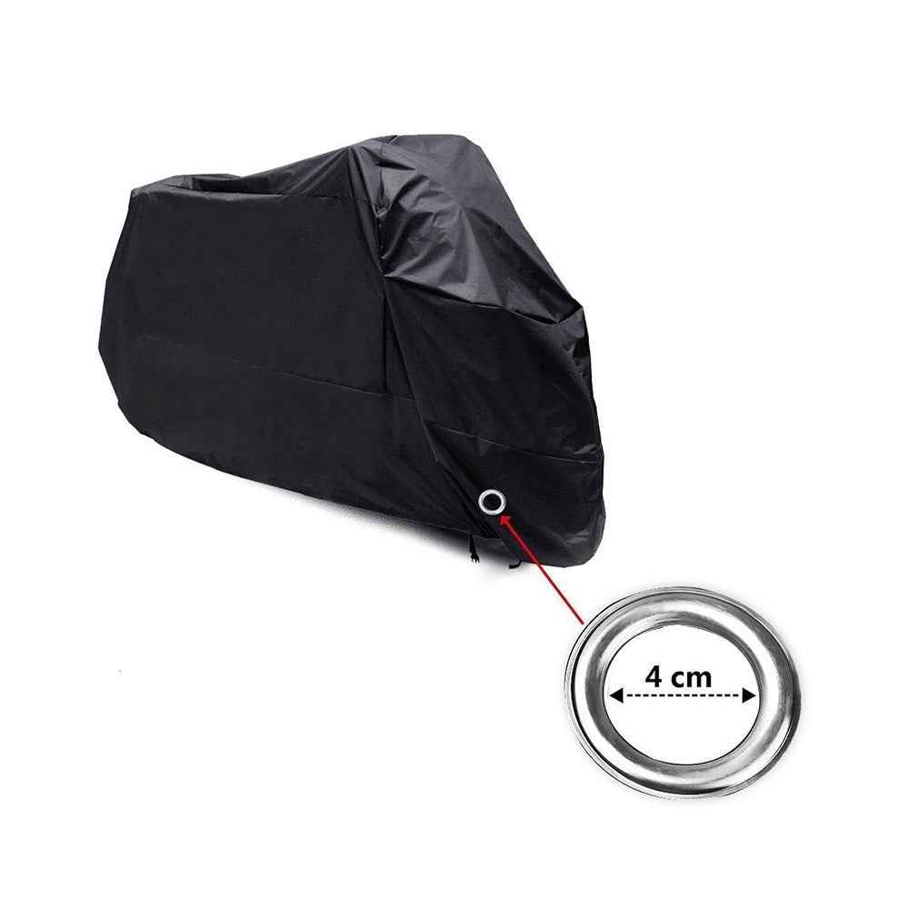 Motorcycle Cover Silver Coated Inside Waterproof Dustproof Cover For Large Bikes Cruisers Scooters - Black + Red / XL